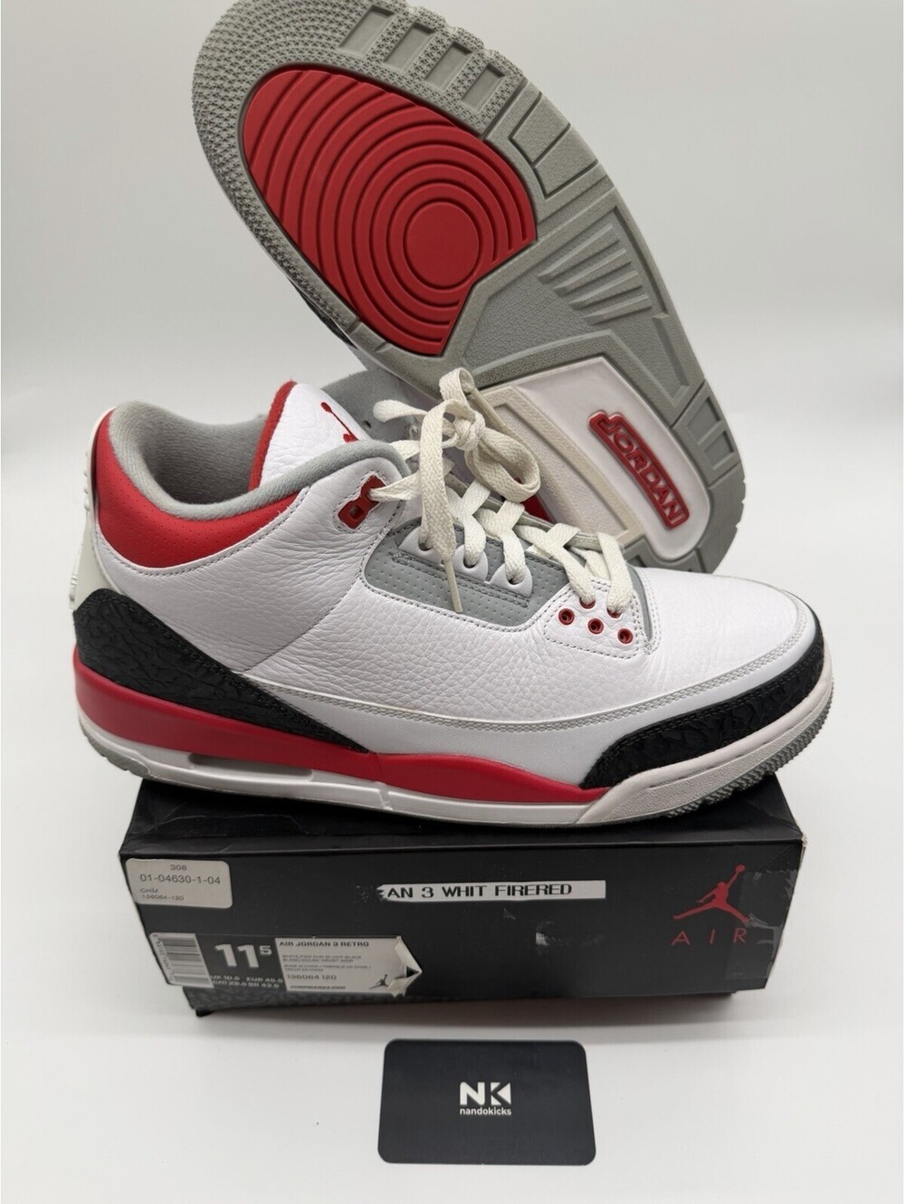 Air Jordan 3 Fire Red 2013 Size 11.5M Authentic Vintage Used With Box